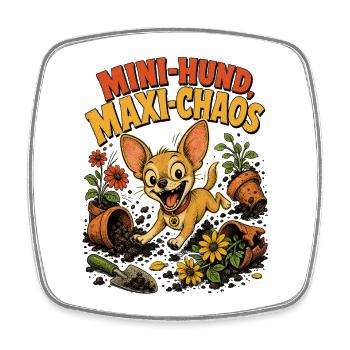 Hund Maxi Chaos Chihuahua - Viereckiger Kühlschrankmagnet - Weiß - Vorne
