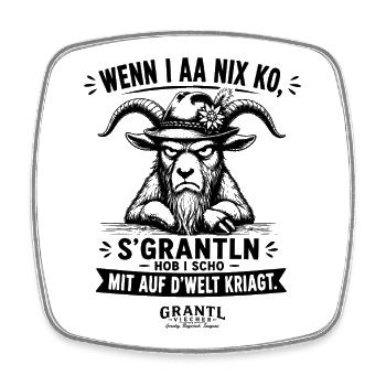 Bayerische Grantl Viecher Wenn I aa nix ko - Viereckiger Kühlschrankmagnet - Weiß - Vorne