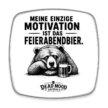 Lustiger Bär mit Bier | Humor für Bierliebhaber  - Viereckiger Kühlschrankmagnet - Weiß - Vorne