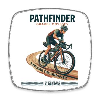 Pathfinder Gravel Odyssey - Magnet carré - blanc - Devant
