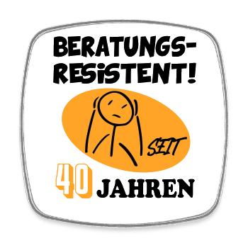 Comic Geburtstag 40 Jahre Happy Birthday - Viereckiger Kühlschrankmagnet - Weiß - Vorne
