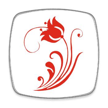Strange Red Flower - Square fridge magnet - white - Front