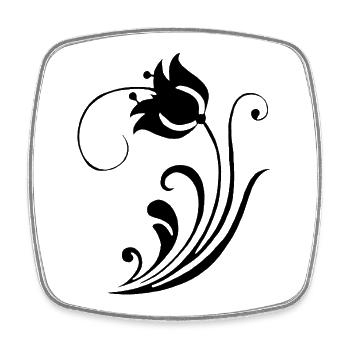 Strange Black Flower - Square fridge magnet - white - Front