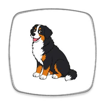 Chien Saint Bernard joyeux dans un style cartoon - Magnet carré - blanc - Devant