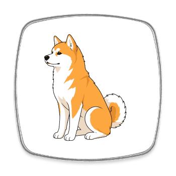 Illustration joyeuse de Shiba Inu - Magnet carré - blanc - Devant