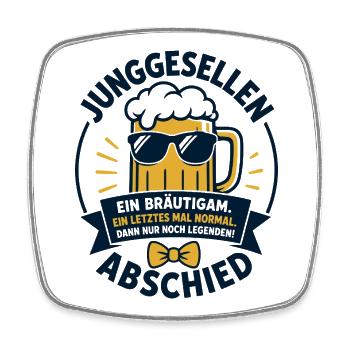 Junggesellenabschied Ein Bräutigam Eine Legende - Viereckiger Kühlschrankmagnet - Weiß - Vorne