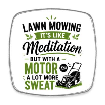 Landscaping Gift for Lawn Mowing Lover - Square fridge magnet - white - Front