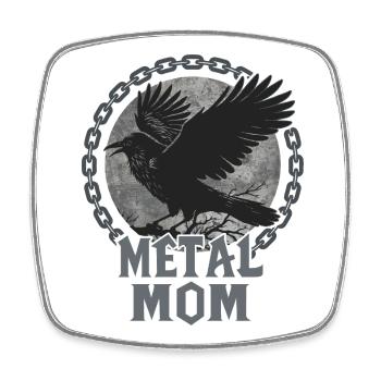 Metal Mom Corbeau Cadeau Heavy Metal Femme - Magnet carré - blanc - Devant