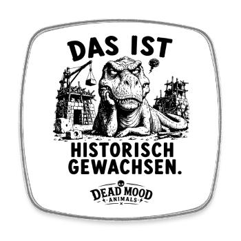 Historisch Gewachsen T-Rex Lustiges Büro Geschenk - Viereckiger Kühlschrankmagnet - Weiß - Vorne