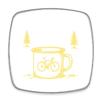 Gravel Kaffee Natur Illustration - Viereckiger Kühlschrankmagnet - Weiß - Vorne