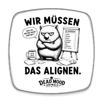 Business Buzzword Humor | Lustiger Meeting Spruch  - Viereckiger Kühlschrankmagnet - Weiß - Vorne