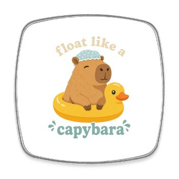 Flotte comme un capybara - Magnet carré - blanc - Devant