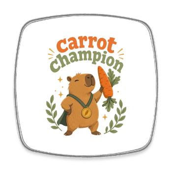 Cabybara du Champion Carotte - Magnet carré - blanc - Devant