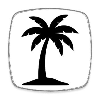 Cadeau de voyage en mer pour vacances d’été à la plage à Palm Tree - Magnet carré - blanc - Devant