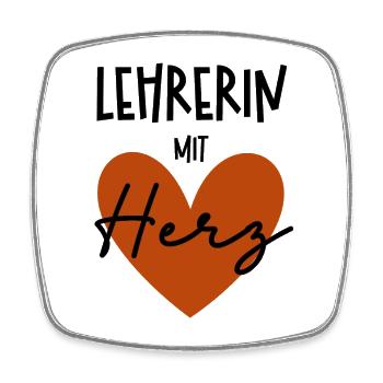 Lehrerin mit Herz - Viereckiger Kühlschrankmagnet - Weiß - Vorne