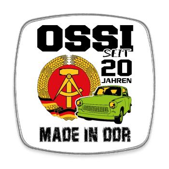 Geburtstag DDR Ossi Ost Produkt 20 Jahre - Viereckiger Kühlschrankmagnet - Weiß - Vorne