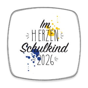 Im Herzen Schulkind 2026 - Viereckiger Kühlschrankmagnet - Weiß - Vorne