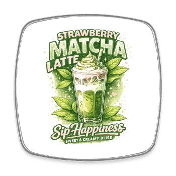 Latte Matcha à la Fraise Bliss - Magnet carré - blanc - Devant