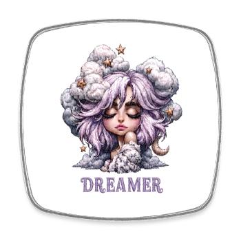 Dreamer Chibi Clouds Stars Gift - Square fridge magnet - white - Front