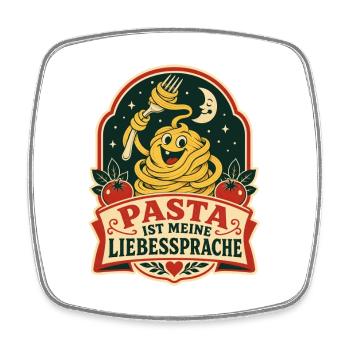 Pasta ist meine Liebessprache - Viereckiger Kühlschrankmagnet - Weiß - Vorne
