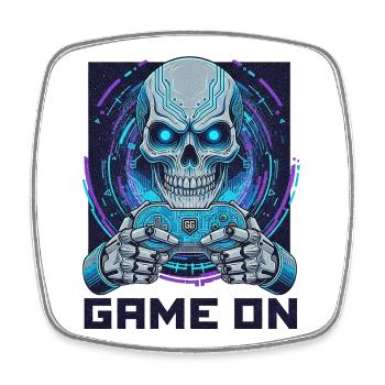 ON PEUT CONTINUER LE JEU - Cyber Skull Gamer | Conception du jeu néon - Magnet carré - blanc - Devant