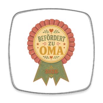 Befördert zur Oma 2026 - Viereckiger Kühlschrankmagnet - Weiß - Vorne