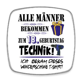 18. Geburtstag Handwerker Technik Werkzeug - Viereckiger Kühlschrankmagnet - Weiß - Vorne