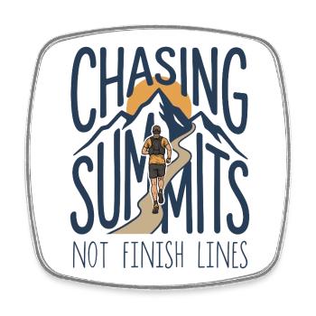 Trail Running - Courir après des sommes, pas des lignes d’arrivée - Magnet carré - blanc - Devant
