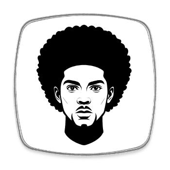 Afro man - Square fridge magnet - white - Front