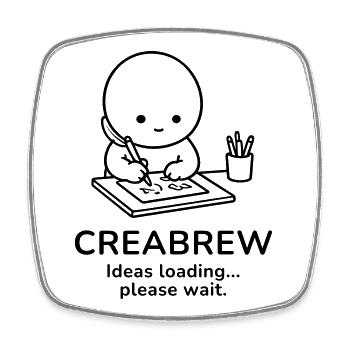 Creabrew – Ideas Loading | Creative Mind Mood - Viereckiger Kühlschrankmagnet - Weiß - Vorne