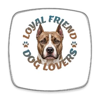 Amis fidèles, amoureux des chiens - Magnet carré - blanc - Devant