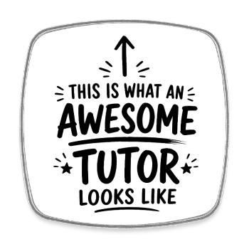 Cadeau de tutorat pour enseignant de mathématiques et de STEM - Magnet carré - blanc - Devant