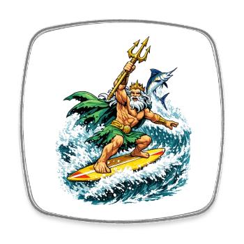 Neptune Surfs - Square fridge magnet - white - Front