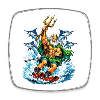 Neptune, c’est le ski nautique - Magnet carré - blanc - Devant