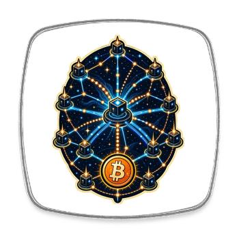 Réseau de cartes stellaires de nœuds de routage - Magnet carré - blanc - Devant