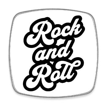 Rock and Roll - Square fridge magnet - white - Front
