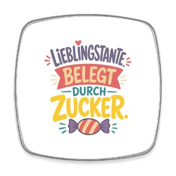 Lieblingstante Belegt durch Zucker - Viereckiger Kühlschrankmagnet - Weiß - Vorne