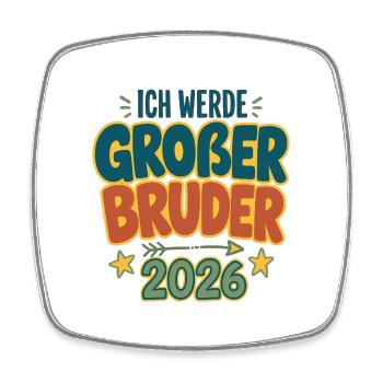 Großer Bruder 2026 Ankündigung - Viereckiger Kühlschrankmagnet - Weiß - Vorne