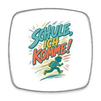 Schule Ich Komme Schulanfang 2026 - Viereckiger Kühlschrankmagnet - Weiß - Vorne