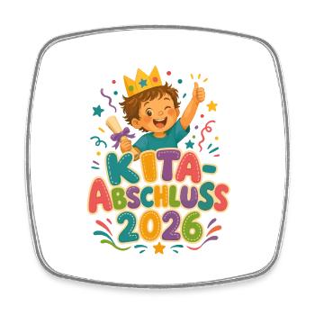 Kita Abschluss 2026 Kinder Abschlussfeier - Viereckiger Kühlschrankmagnet - Weiß - Vorne