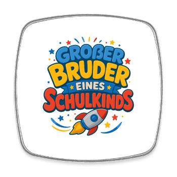 Großer Bruder eines Schulkindes Rakete - Viereckiger Kühlschrankmagnet - Weiß - Vorne