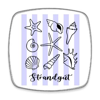 Strandgut Muscheln Seesterne und Krebs - Viereckiger Kühlschrankmagnet - Weiß - Vorne