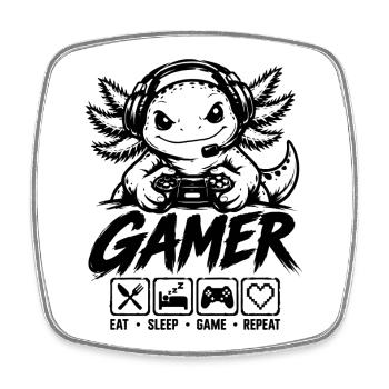 Lustiges Gaming Motiv für Zocker, Nerds und Video - Viereckiger Kühlschrankmagnet - Weiß - Vorne