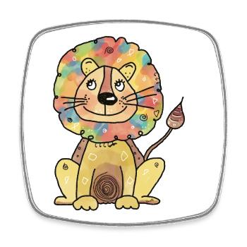 Fort comme un lion et un peu différent - Magnet carré - blanc - Devant