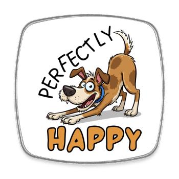 Jack Russell Perfectly Happy Dog Design - Square fridge magnet - white - Front
