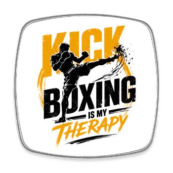 Kickboxing Gift for Boxer and Muay Thai Fighter - Square fridge magnet - white - Front