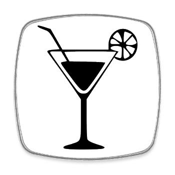Cocktail Bar Bartender Gift - Square fridge magnet - white - Front