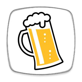 Maßkrug (beer / beer mug / beer glass / R /\/ 2C) - Square fridge magnet - white - Front