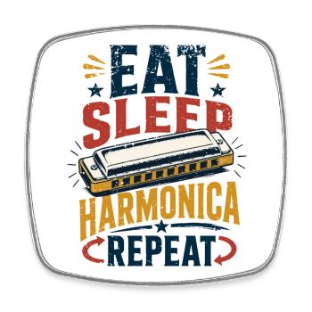 Harmonica d’instrument à répétition - Harmonica de musique - Magnet carré - blanc - Devant