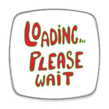 Loading Please Wait Neon Retro Text - Square fridge magnet - white - Front